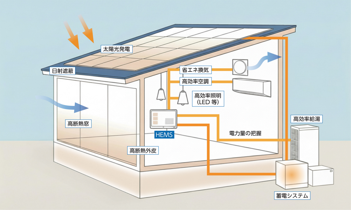 イラスト:ZEH住宅イメージ